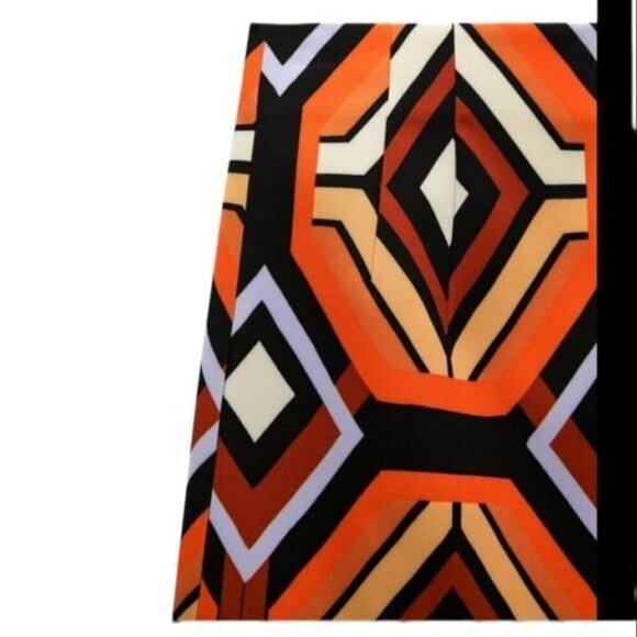 ZARA HIGH-WAIST PRINTED SKIRT ORANGE | 2396/066 SIZE M - Picture 4 of 14